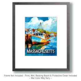 Lone Lobster Boat Massachusetts Souvenir Art