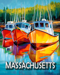Three Lobster Boats Massachusetts Souvenir