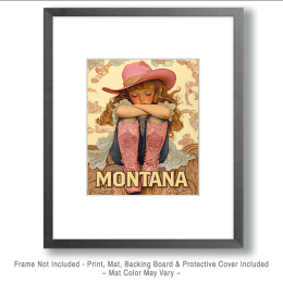 Sad Little Cowgirl Art