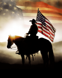 American Life- Silhouette of Cowboy art print