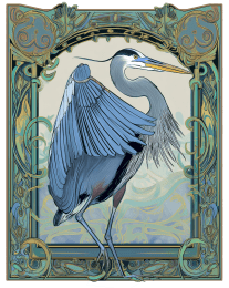 Art Nouveau Great Blue Heron 4 art print