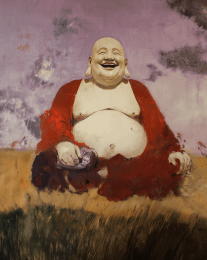 Buddha Dry Point Watercolor art print