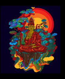 Buddha Neon Vignette art print