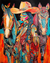 Cowgirl Hannah and Her Horses art print