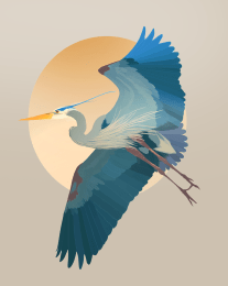 Japanese Heron Print ART PRINT