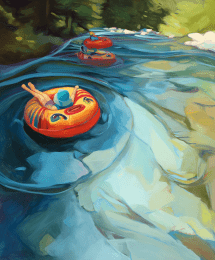 Innertubing Lazy Day art print