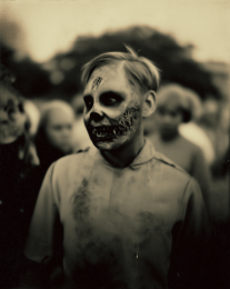 Vintage Farm Boy Zombie Photo art print