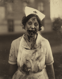 Vintage Nurse Zombie Photo art print