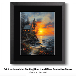 Warm Summer Home with Sunset art print