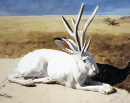Albino Jackalope - Lonely at the Top art print