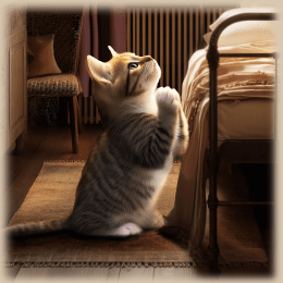 Kitten- Nighttime Prayers art print