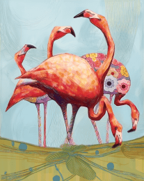 Flamingo Bouquet art print