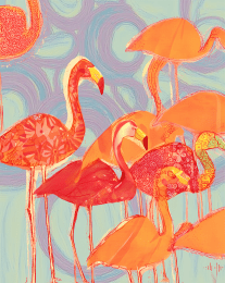 Flamingo Invasion art print