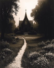 Path to Old Gothic Church art print