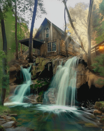 Settler's Historic Cabin at Twin Falls art print