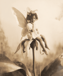 Vintage Early Century Fairy Portrait in Meadow art print