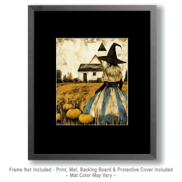 Witch in Pumpkin Patch Art
