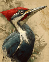 Antique Ivory Billed Woodpecker