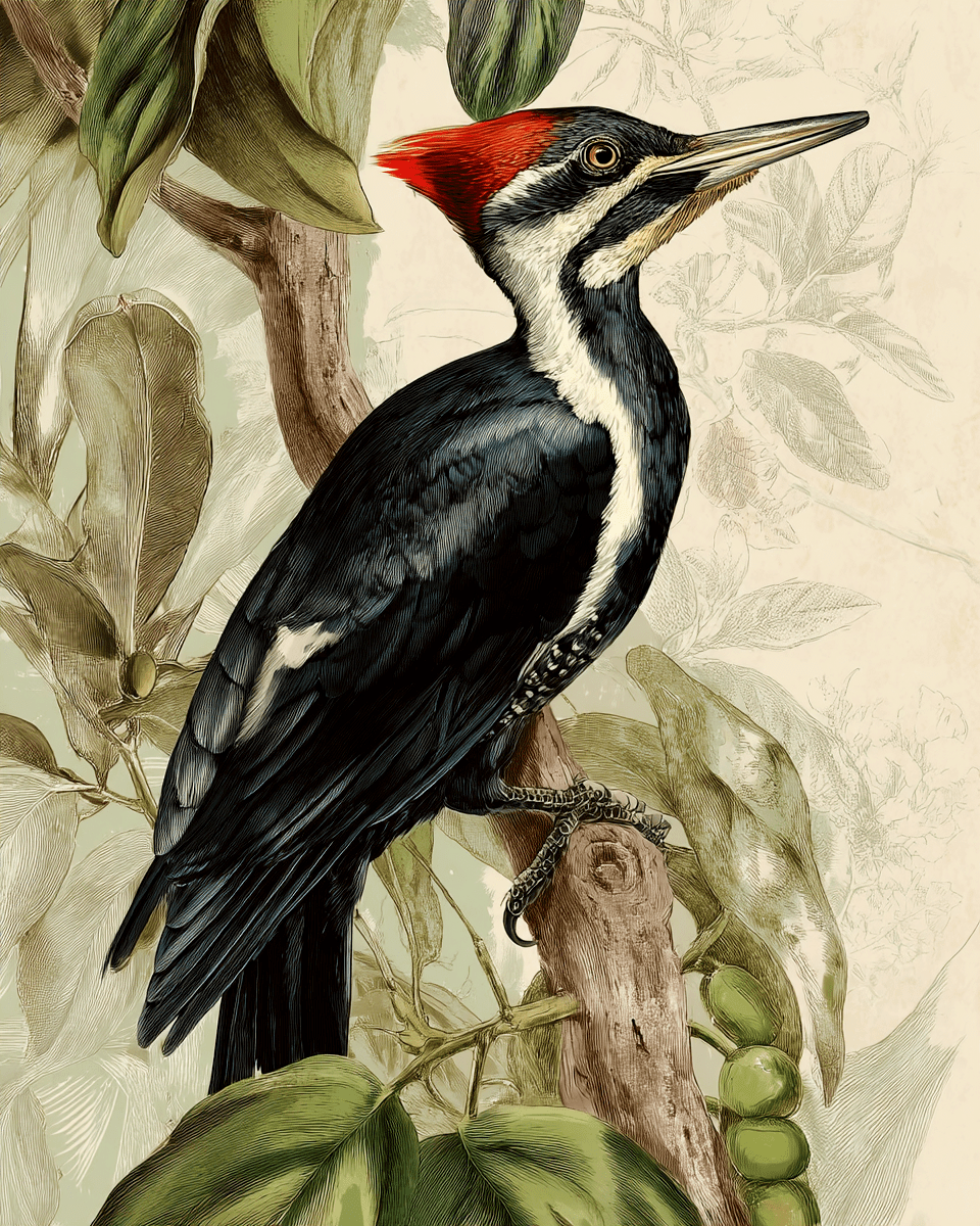 Naturalist Style Ivory Billed Woodpecker