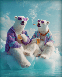 Polar Bears Partying on an Iceberg
