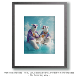 Polar Bears Partying on an Ice Berg Art