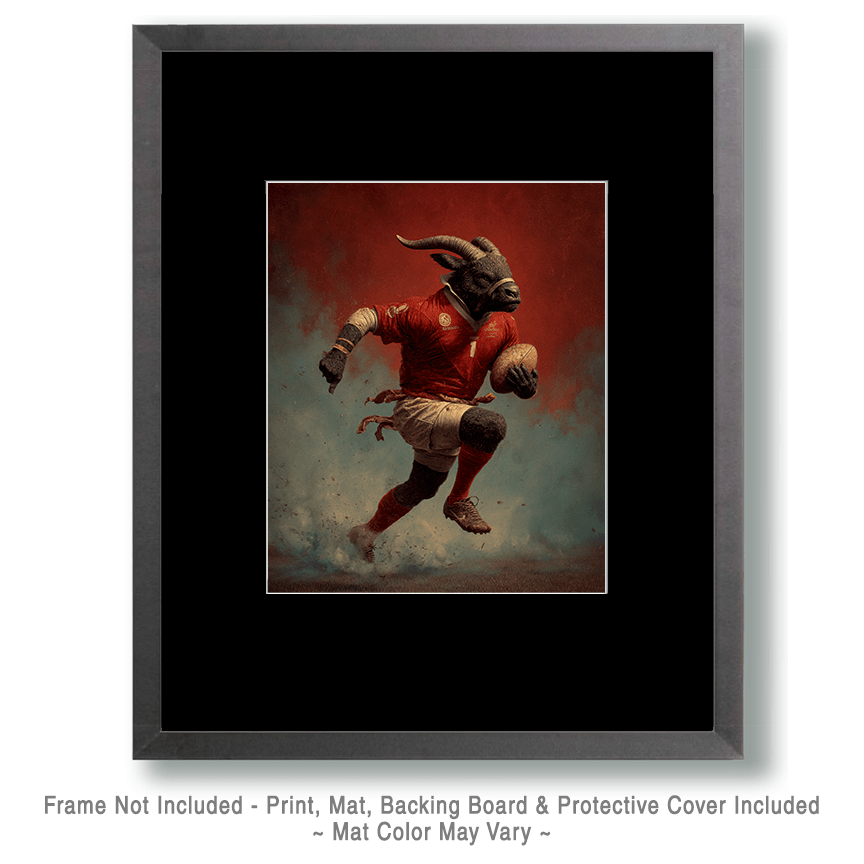 Mountain Goat Football Player Art