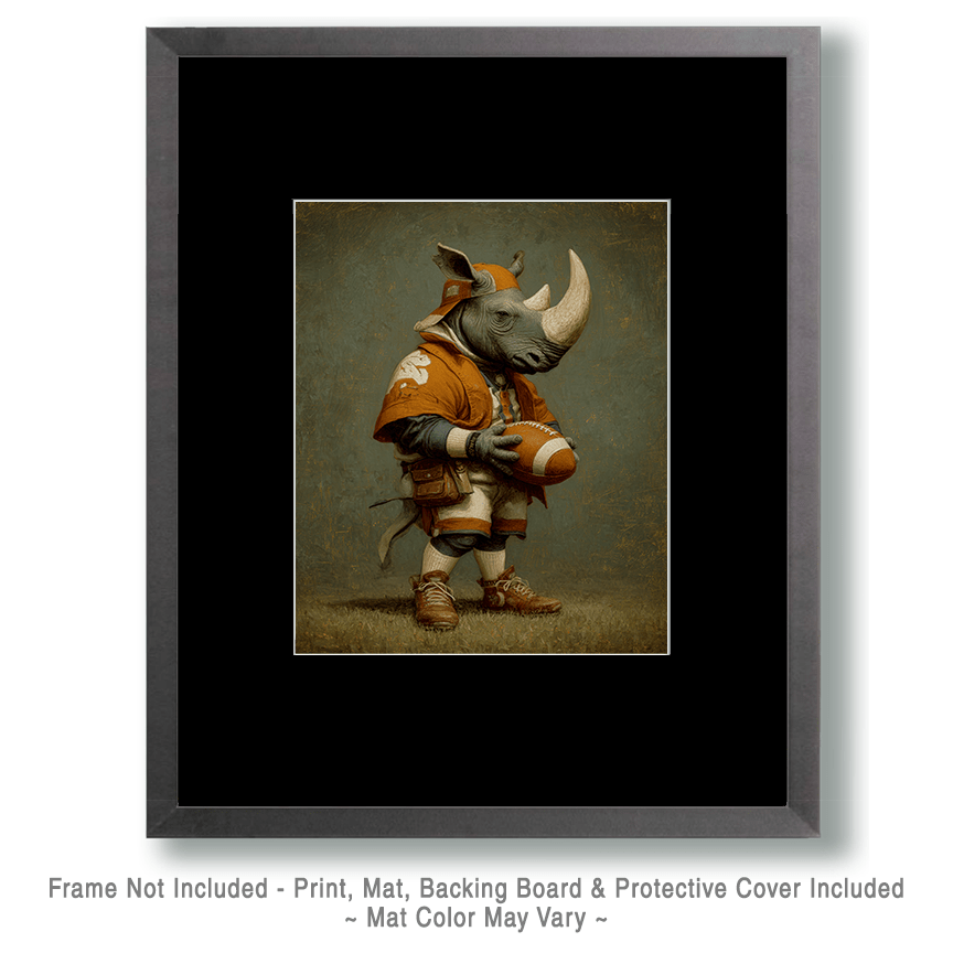 Rhino Football Player Art