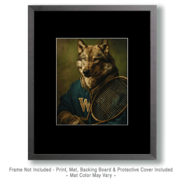 Wolf Tennis Player Art