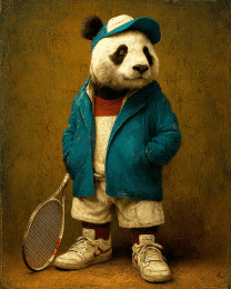 Panda Tennis Player
