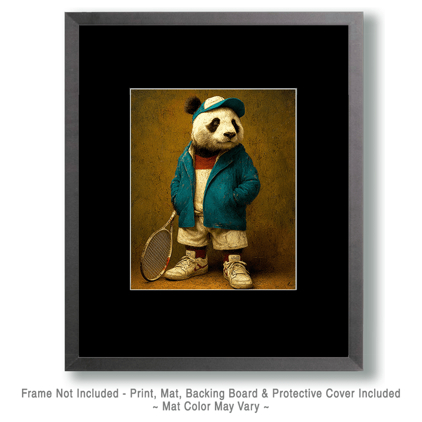 Panda Tennis Player Art