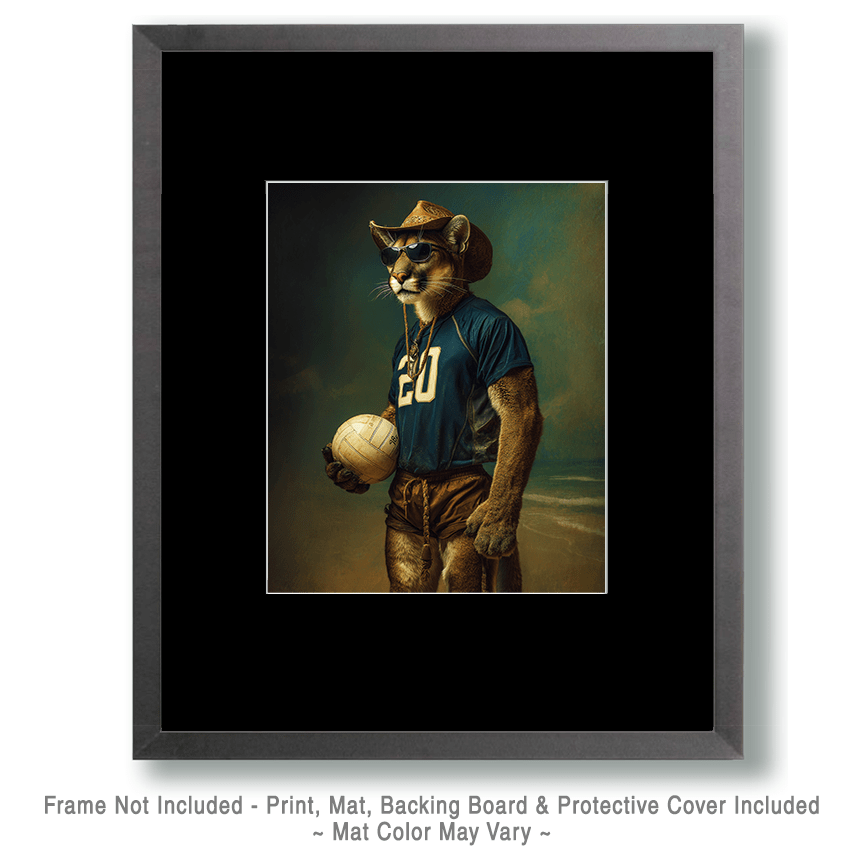 Mountain Lion Volleyball Player Art