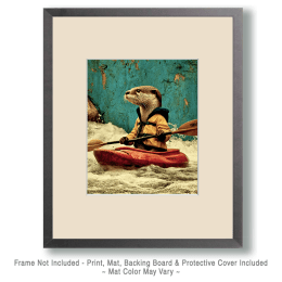 Otter Whitewater Kayaking Art