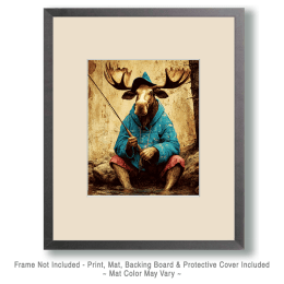 Moose Fisherman Art