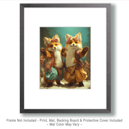 Fox Kits Dancing Art