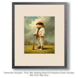 Rabbit Baseball Player Art