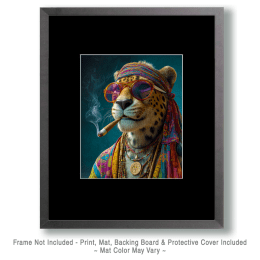 Hip Cheetah Smoking a Blunt Art