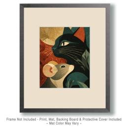 Nouveau Cat and Mouse Design Art