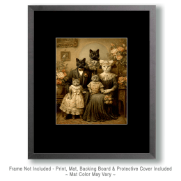 Vintage Cat Family Art