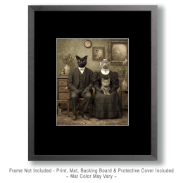 Antique Photo of Cat Family Art