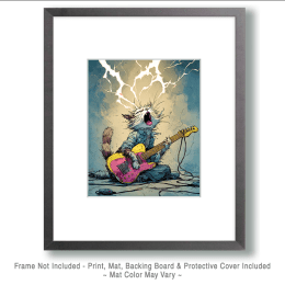 Cat Wailing on a Guitar Art