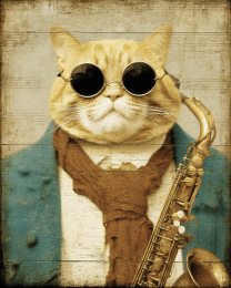Cat Sax Player
