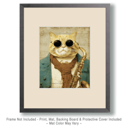 Cat Sax Player Art