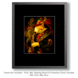 Cat Playing the Sax Art