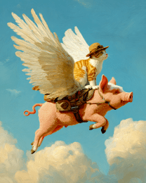 Cat on a Flying Pig