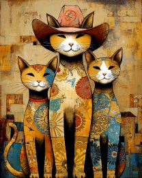 Cool Cat Dad with Kitten Kids