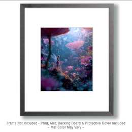 Fairy Among Lavender Mushrooms Art