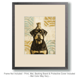 Rottweiler & Kitten Art