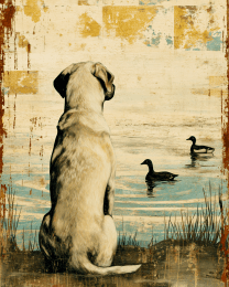 Labrador Watching Ducks