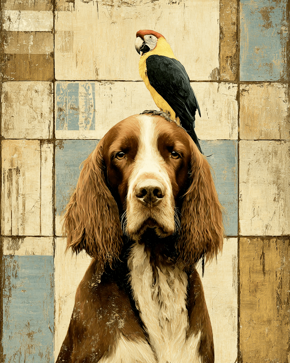 Irish Setter & Parrot