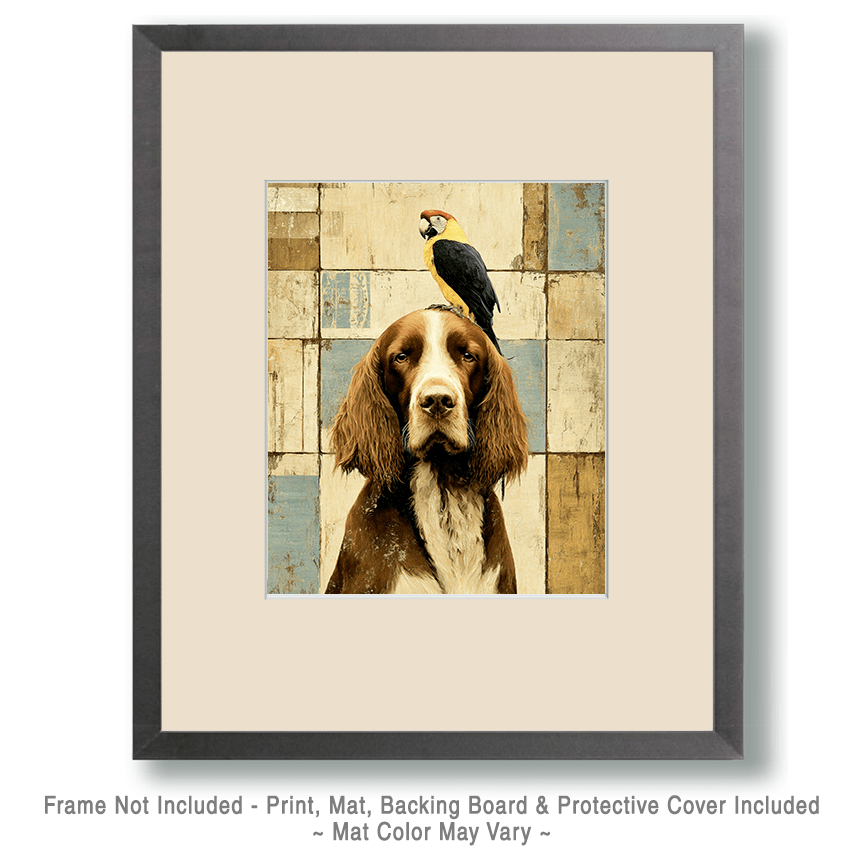 Irish Setter & Parrot Art